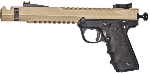 Volquartsen Black Mamba Pistol VF4M-0031, 22 Long Rifle, 6", Hogue Grip, FDE Finish, Fiber Optic Sights, 10 Rds