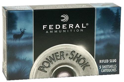 Federal Premium Power Shok F203RS, 20 Gauge, 2-3/4", 3/4 oz, 1600 fps, Lead Rifle Slug, 5 Rd/bx