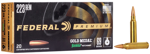 Federal Premium Gold Medal Rifle Ammunition GM3006M, 30-06 Springfield, Sierra MatchKing BTHP, 168 GR, 2700 fps, 20 Rd/bx