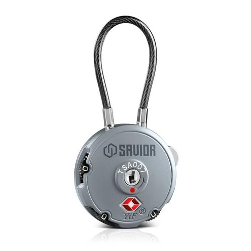 Savior Equipment 3-Digit Cable Lock, Gray (LK-ROUND-GS)