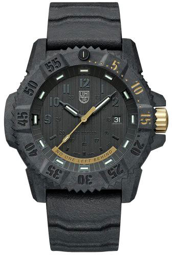 Luminox Master Carbon Seal No One Left Behind Watch XS.3805.NOLB.SET Black Dial, Dark Grey Figures, 46mm, Dark Grey Band