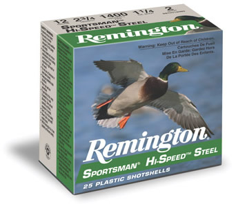 Remington Sportsman Hi-Speed Steel Shotshells SSTHV102, 10 Gauge, 3-1/2", 1-3/8 oz, 1500 fps, #2 Steel Shotshells Shot, 25 Rds/Bx