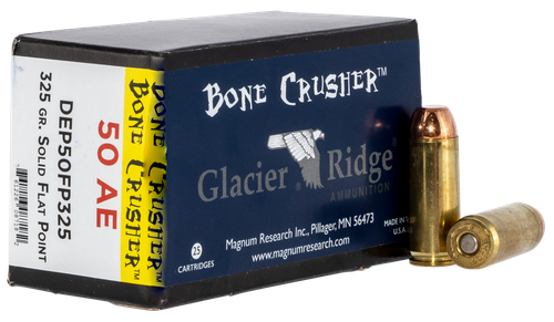 Magnum Research BoneCrusher Ammunition DEP50FP325, 50 AE, Flat Point (FP), 325 gr, 25 Rd/Bx