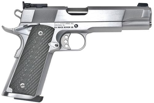 Rock River PS2400 Limited Match Pistol PS2400, 45 ACP, 5in, Black G10 Grips, Brushed Chrome Finish, 7 Rds