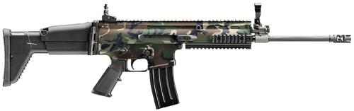 FN SCAR 16S, Semi-Auto Rifle, 3810169901, 5.56 NATO, 16.25", Adj Telescopic Stock, Woodland Camo, 30 Rds