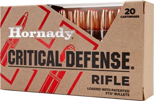 Hornady Critical Defense Rifle Ammunition 80270, 223 Remington, FTX, 55 GR, 3240 fps, 20 Rds/bx