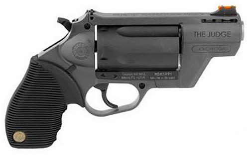 Taurus Judge Public Defender Revolver 2441021GRY, 45 Colt/410 Gauge, 2.50", Black Rubber Grips, Gray Polymer Finish, 5rd