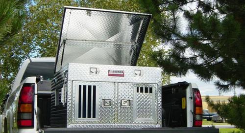 Owens Hunter Series Double Compartment Dog Box w/Top Storage 55005, Standard Vents, 38"W x 45"D x 26"H