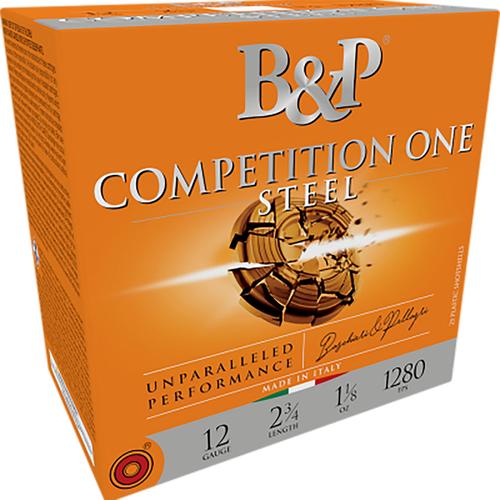 Baschieri & Pellagri Competition One Shotshells 12B18GC7, 12 Gauge, 2-3/4", 1 1/8 oz, 1280 fps, #7.5 Steel Shot, 25 Rds/box