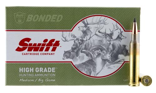 Swift Bullets Scirocco Rifle Ammunition 10038, 7mm Remington Mag, Spitzer Boat Tail, 150 GR, 3036 fps, 20 Rd/Bx