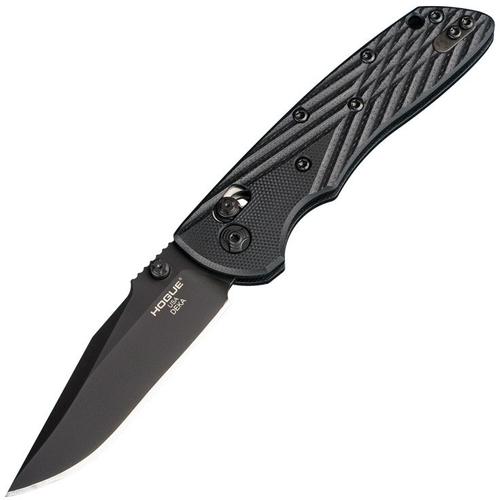 Hogue Deka Folding Knife w/Clip Point Blade, Black G10 (24276)