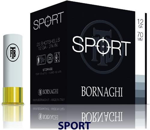 Bornaghi Sport Target Loads T1SPORT328, 12 Gauge, 2-3/4", 1-1/8 oz, 1250 fps, #8 Shot, 25 Rd/bx