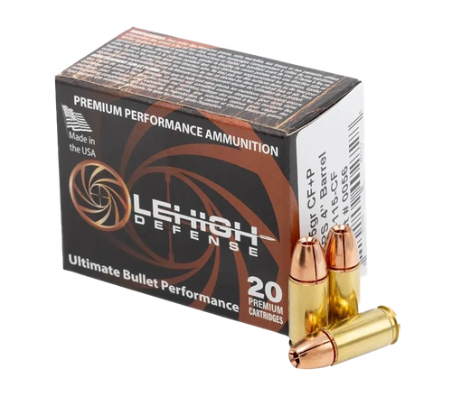 LeHigh Defense Controlled Fracturing Pistol Ammunition LA9115CF, 9mm, 115 gr, 1100 fps, 20 Rd/Bx