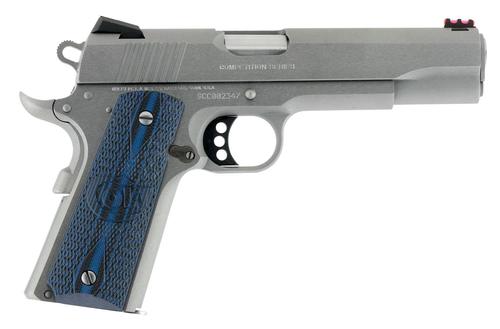 Colt 1911 Competition Pistol O1070CCS, 45 ACP, 5", Blue G10 Grips w/Logo, Stainless Steel Finish, 8 Rds