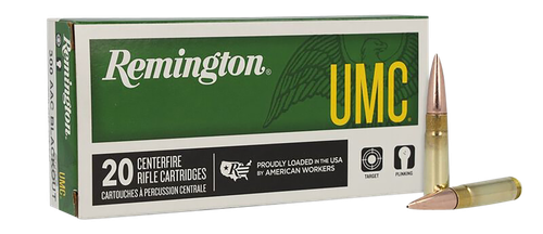 Remington UMC Rifle Ammunition 26854, 300 Blackout, Full Metal Jacket, 150 gr, 1905 fps, 20 Rd/Bx