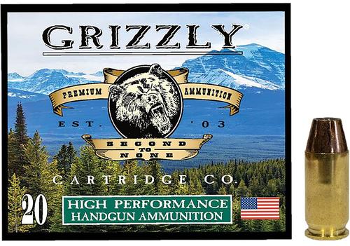 Grizzly Ammunition High Performance Pistol Ammunition GC45A2, 45 ACP, Jacketed Hollow Point (JHP), 230 GR, 1000 fps, 20 Rd/bx