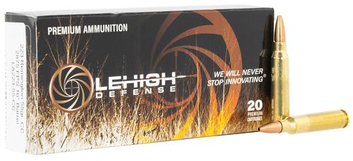 Wilson Combat Rifle Ammunition LA22355CC, 223 Remington, Lehigh Defense Controlled Chaos, 55 gr, 2875 fps, 20 Rd/Bx
