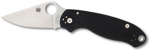 Spyderco Para 3 Clip Point Plain Edge Folding Knife w/Black Handle (C223GP)