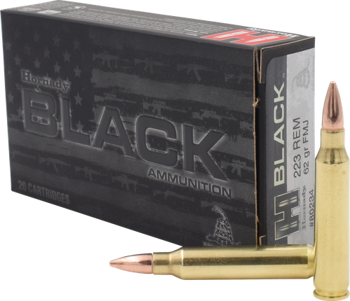 Hornady Black Rifle Ammunition 80234, 223 Remington, Full Metal Jacket (FMJ), 62 GR, 3100 fps, 20 Rd/Bx