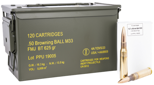 Prvi Partizan Rifle Ammunition PPRM50M, 50 BMG, Full Metal Jacket, 625 gr, 2940 fps, 120 Rd/Bx