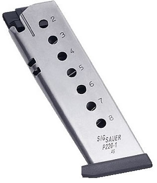 Sig Sauer P220 45 Automatic Colt Pistol (ACP) 8 Round Blue Magazine (MAG220458)
