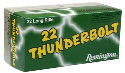 Remington Thunderbolt Rimfire Ammunition TB22A, 22 Long Rifle, Round Nose (RN), 40 GR, 1255 fps, 50 Rd/bx