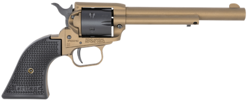 Heritage Rough Rider SAO Revolver RR22A6, 22 LR, 6.50", Black Textured Grips, Burnt Bronze Cerakote, 6 Rds