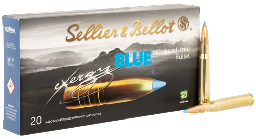 Sellier & Bellot Rifle Ammunition SB3006XB, 30-06 Springfield, TAC-EX-Blue, 180 gr, 2654 fps, 20 Rd/Bx