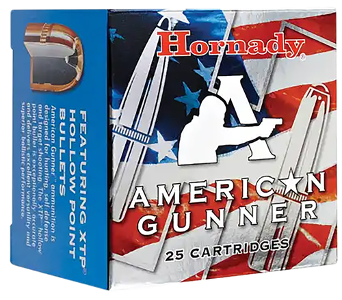 Hornady American Gunner Pistol Ammunition 90224, 9mm +P, XTP, 124 GR, 1200 fps, 25 Rd/bx