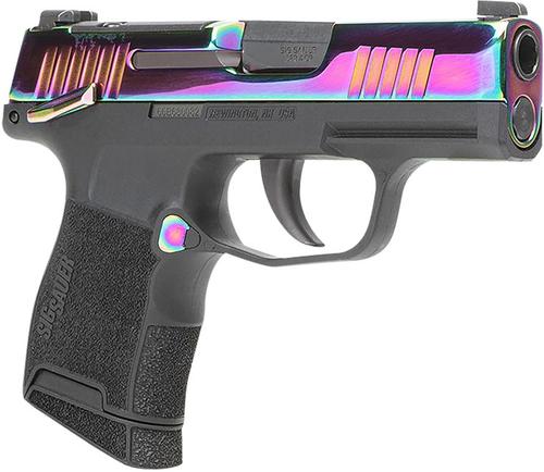 Sig Sauer P365 Pistol 365380RBTMS, 380 ACP, 3.1", Manual Safety, Black Polymer Grip, Rainbow Titanium Finish, 10 Rd