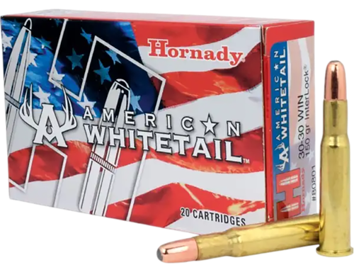 Hornady American Whitetail Rifle Ammunition 80801, 30-30 Winchester, Soft Point (SP), 150 GR, 1950 fps, 20 Rd/bx