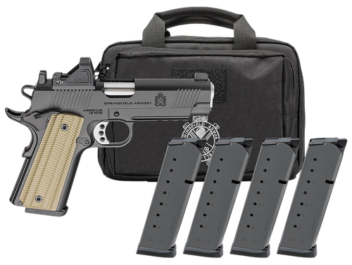 Springfield 1911 Operator AOS Gear Pac Optic Ready Pistol PO9228AOSPAC, 45 ACP, 4.25in, VZ G10 Grips, Black Cerakote Finish, 8 Rds