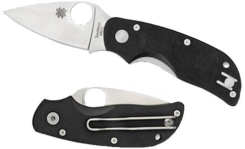 Spyderco Black Plain Blade Folder (C129GP)