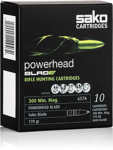 Sako Powerhead Blade Rifle Ammunition C633657ASB10X, 300 Win Mag, Lead Free Polymer Tip, 170 GR, 3084 fps, 10 Rd/bx