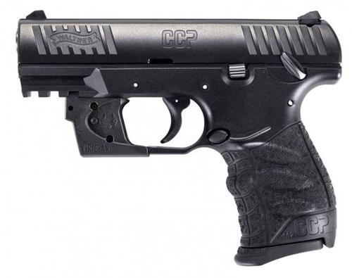 Walther CCP M2 Pistol w/Viridian Laser 5080500VRL, 9mm, 3.54", Integral Black Grip, Black Finish, 8 Rd