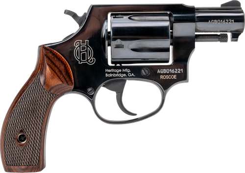 Heritage Roscoe Revolver HR38B2W, 38 Special +P, 2", Wood Grips, Black Finish, 5rd