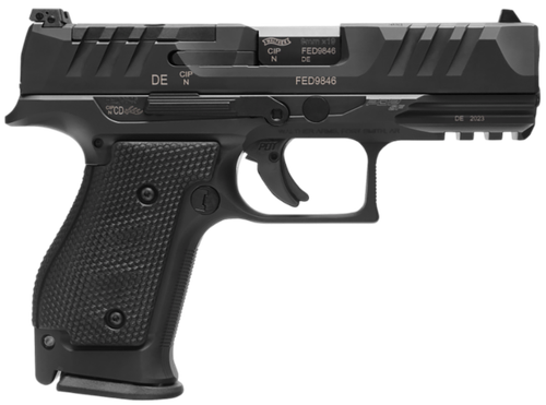 Walther PDP Steel Frame Optic Ready Pistol 2880016, 9mm Luger, 4in, Textured Wraparound, Black Finish, 10 Rds