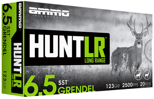 Ammo Inc Hunt Rifle Ammunition 65GR123SSTA20, 6.5 Grendel, Super Shock Tip, 123 gr, 2500 fps, 20 Rd/Bx