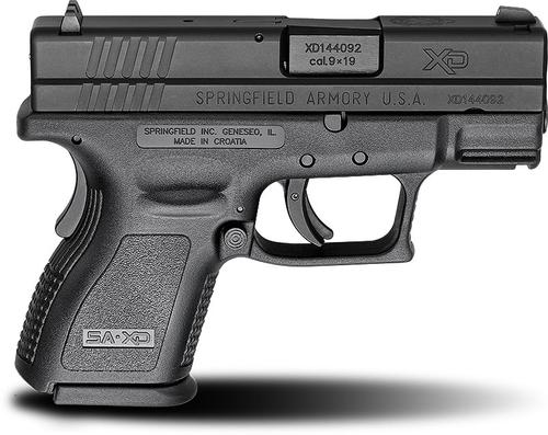 Springfield XD Sub-Compact Defender Series Pistol XDD9801, 9mm, 3 in, Polymer Grip, Matte Black Finish, 10 Rd