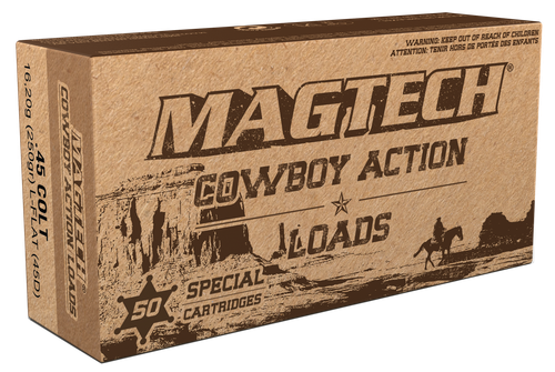Magtech Sport Cowboy Action Cartridges 45D, 45 Long Colt, Lead Flat Nose (FN), 250 GR, 761 fps, 50 Rd/bx