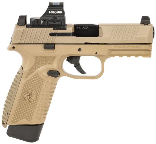 FN Herstal 545 MRD w/Optic Optic Ready Pistol 66101918, 45 ACP, 4.10in, FDE Textured Polymer, Flat Dark Earth Finish, 15 Rds