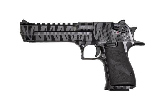 Magnum Research Desert Eagle Mark XIX Pistol DE44BTS, 44 Magnum, 6.0in, Rubber Grips, Black Tiger Stripe Finish, 8 Rds