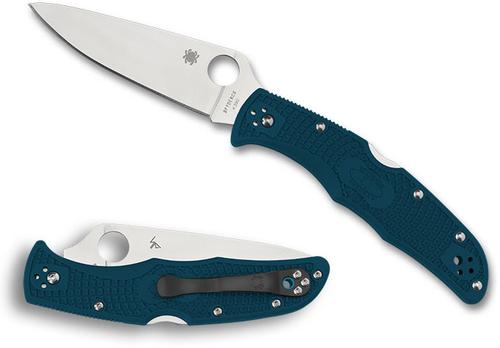 Spyderco Endura 4 Folding Knife, Plain Edge, Blue Handle (C10FPK390)