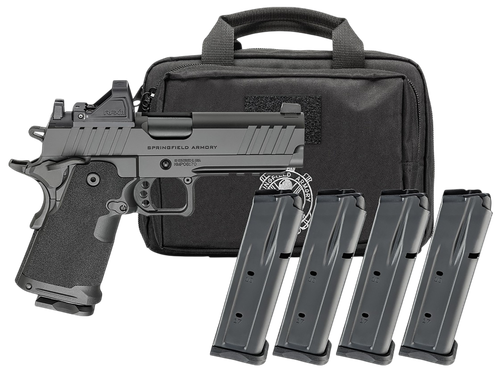 Springfield 1911 DS Prodigy Gear Pac Optic Ready Pistol PH9116AOSPAC, 9mm, 4.25in, Black Polymer Grips, Black Cerakote Finish, 15 Rds