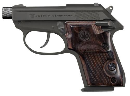 Beretta 3032 Tomcat Pistol J320125, 32 ACP, 2.90", Walnut Grips, Black Finish, 7 Rds