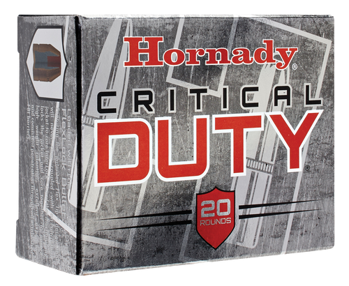 Hornady Critical Duty Pistol Ammunition 91256, 10MM, Flexlock Bullet, 175 GR, 1160 fps, 20 Rd/bx