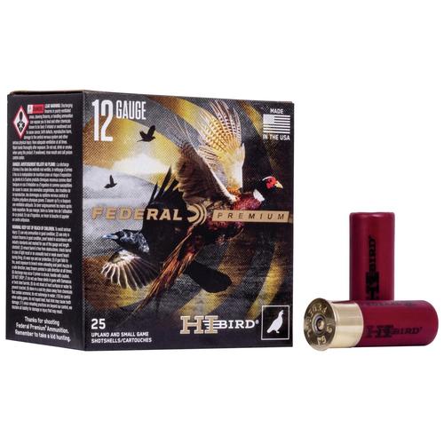 Federal Hi-Bird Game Load Shotshells HVF12H6, 12 Gauge, 2-3/4", 1-1/4 oz, 1330 fps, #6 Lead Shot, 25 Rds/Bx