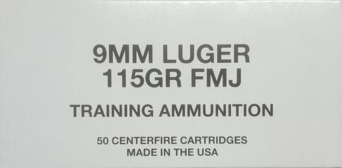 CCI Blazer Brass Pistol Ammunition 95000, 9mm, Full Metal Jacket (FMJ), 115 GR, 50 Rd/bx