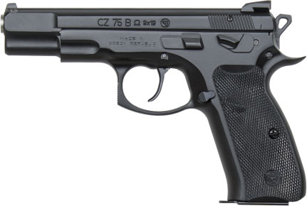 CZ 75B Omega Semi-Auto Pistol 91136, 9mm, 4.6 in, Black Plastic Grips, Black Finish, 16 rd, Fixed Sights