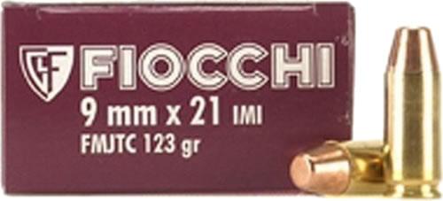 Fiocchi Shooting Dynamics Pistol Ammunition 9X21, 9mm X 21 mm, Full Metal Jacket (FMJ), 123 GR, 1280 fps, 50 Rd/bx